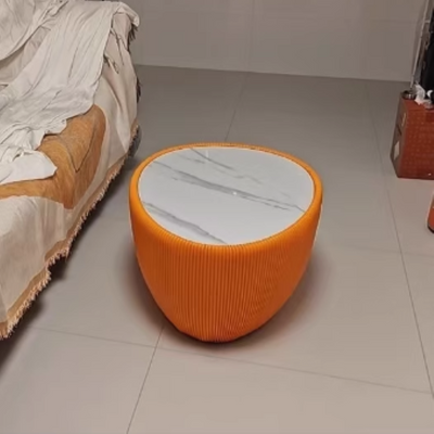 現代的な北欧の岩板PUレザー木製小石型リビングルーム用コーヒーテーブル 