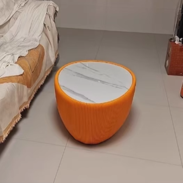 現代的な北欧の岩板PUレザー木製小石型リビングルーム用コーヒーテーブル 
