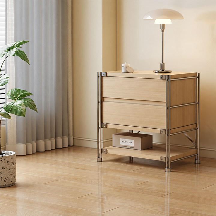 Shoe Storage Cabinet With 2 Drawers &amp; Multi-Tier Open Shelves - Modern Particleboard &amp; Steel Entryway Organizer
