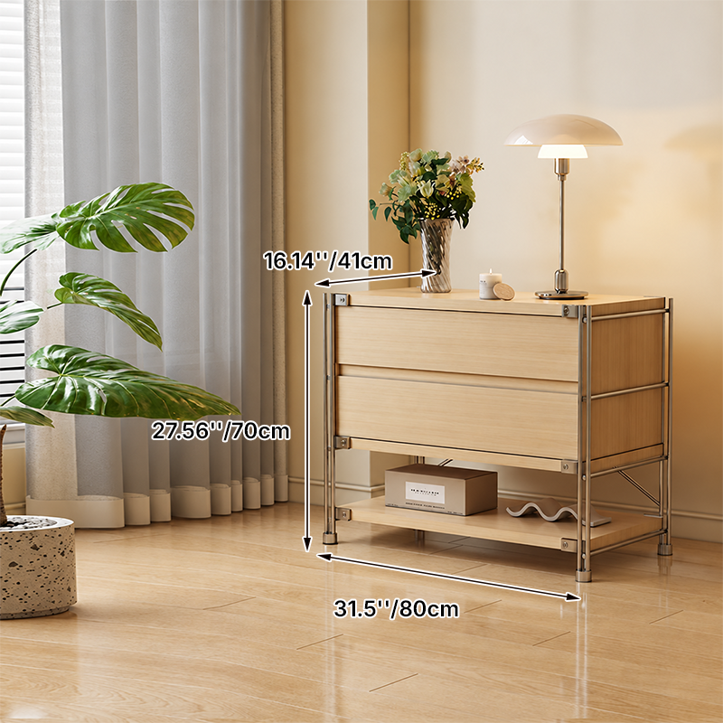 Shoe Storage Cabinet With 2 Drawers &amp; Multi-Tier Open Shelves - Modern Particleboard &amp; Steel Entryway Organizer
