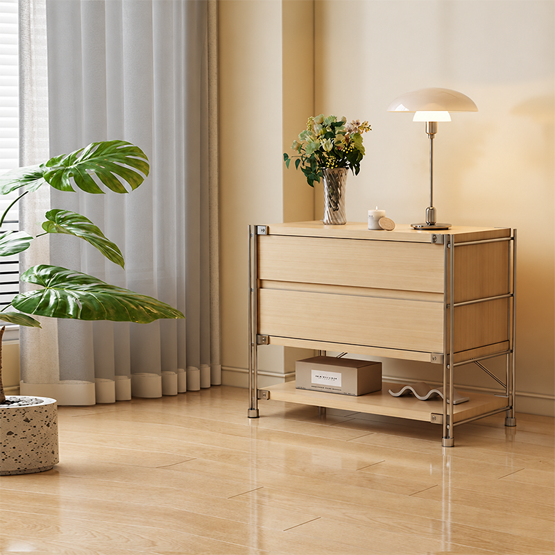 Shoe Storage Cabinet With 2 Drawers &amp; Multi-Tier Open Shelves - Modern Particleboard &amp; Steel Entryway Organizer