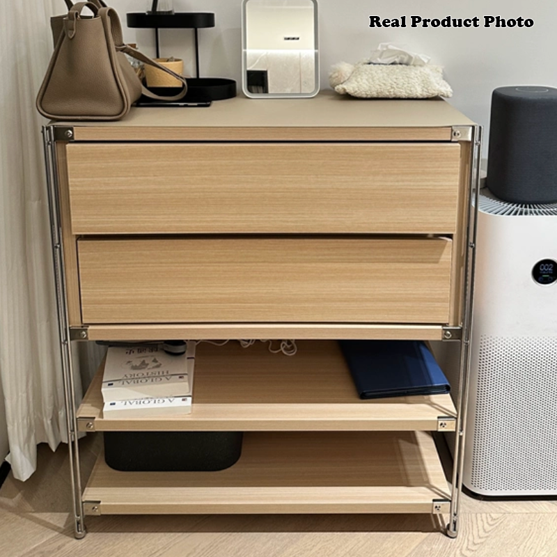 Shoe Storage Cabinet With 2 Drawers &amp; Multi-Tier Open Shelves - Modern Particleboard &amp; Steel Entryway Organizer