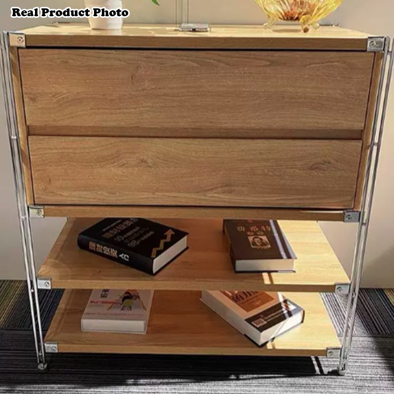 Shoe Storage Cabinet With 2 Drawers &amp; Multi-Tier Open Shelves - Modern Particleboard &amp; Steel Entryway Organizer