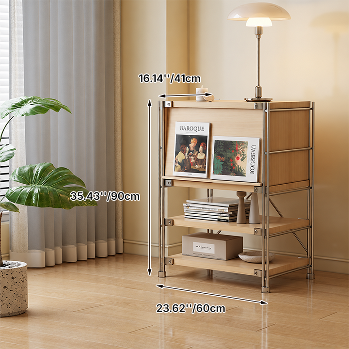 Modern Entryway Storage Cabinet With Flip-Down Door, Open Shelves &amp; Spacious Top For Living Room