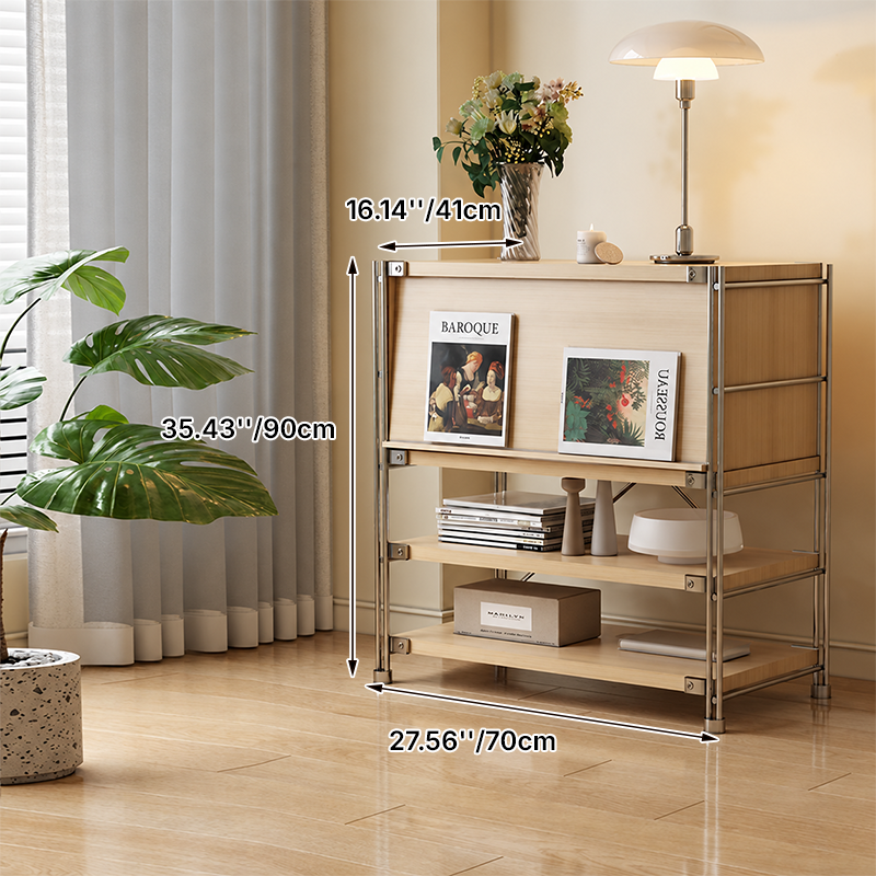 Modern Entryway Storage Cabinet With Flip-Down Door, Open Shelves &amp; Spacious Top For Living Room
