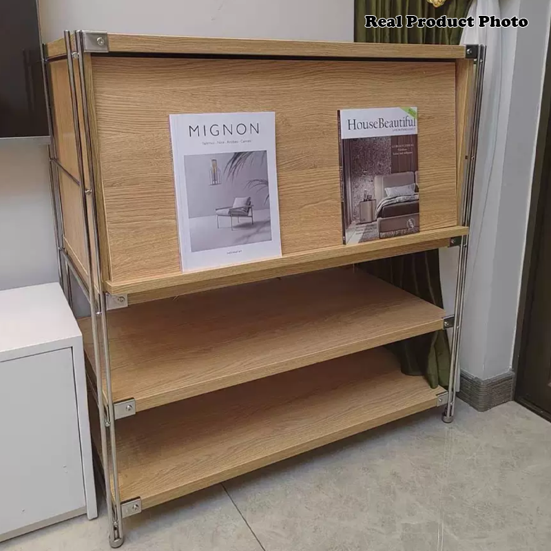 Modern Entryway Storage Cabinet With Flip-Down Door, Open Shelves &amp; Spacious Top For Living Room