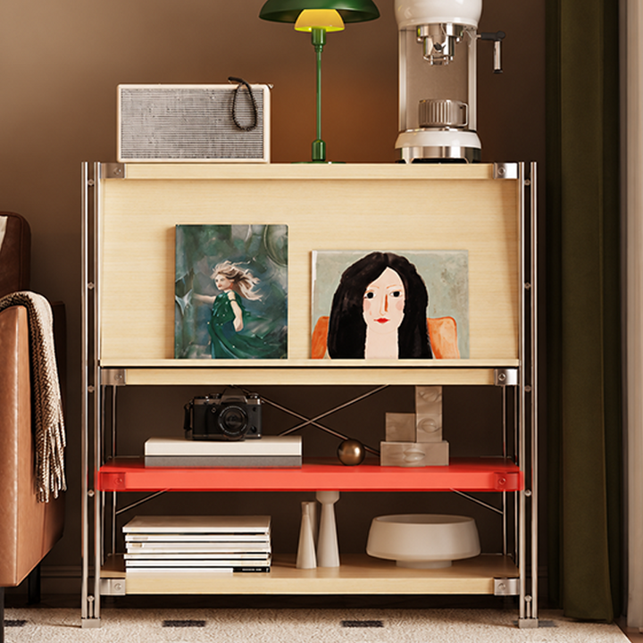 Modern Entryway Storage Cabinet With Flip-Down Door, Open Shelves &amp; Spacious Top For Living Room