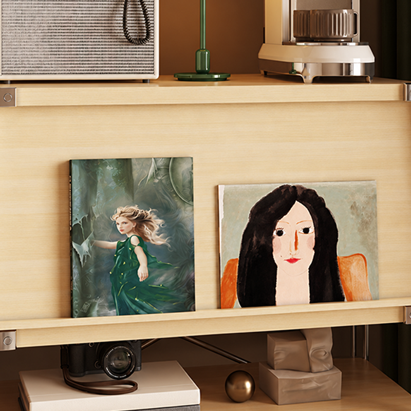 Modern Entryway Storage Cabinet With Flip-Down Door, Open Shelves &amp; Spacious Top For Living Room