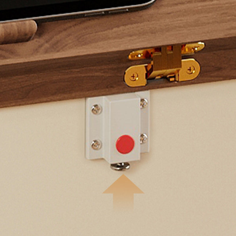 Modern Minimalist Plywood Iron Movable Extendable Rectangular USB Rechargeable Wide Light End Table 2-Tier For Living Room
