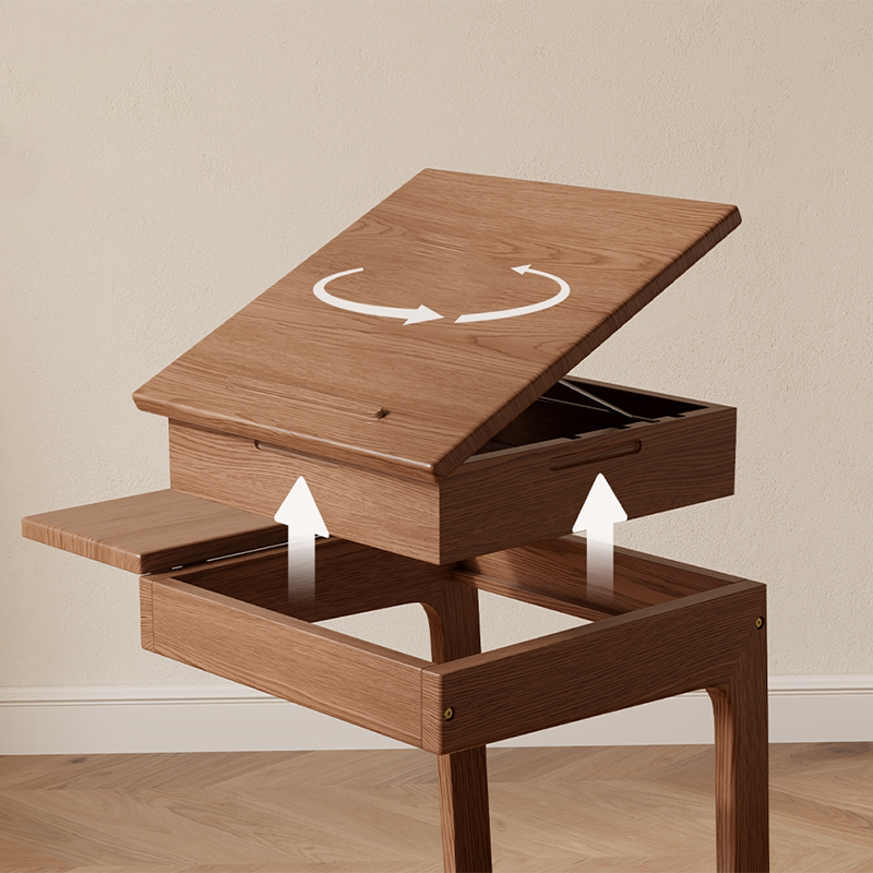 Modern Minimalist Rubberwood Iron Movable Rectangular End Table 2-Tier For Living Room &amp; Bedroom