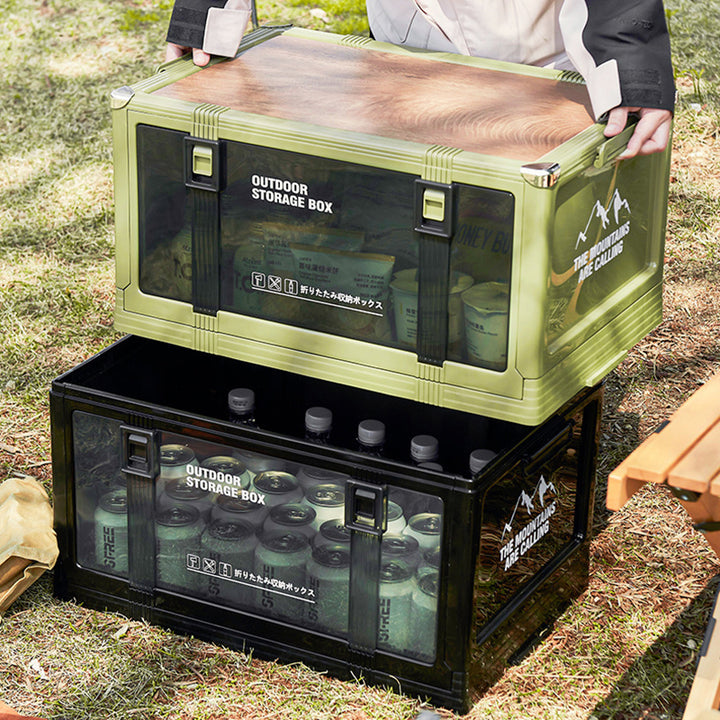Modern Minimalist PP&amp;TPE MDF Foldable Stackable Space-Saving Rectangular 2-Tier Storage Cabinet For Outdoor Patio