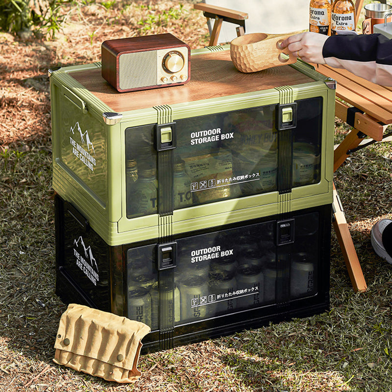 Modern Minimalist PP&amp;TPE MDF Foldable Stackable Space-Saving Rectangular 2-Tier Storage Cabinet For Outdoor Patio