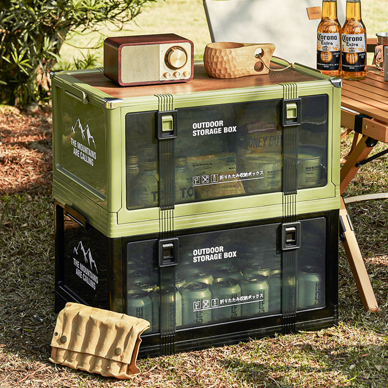 Modern Minimalist PP&amp;TPE MDF Foldable Stackable Space-Saving Rectangular 2-Tier Storage Cabinet For Outdoor Patio