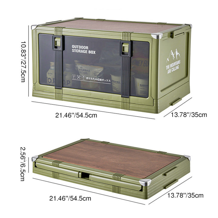 Modern Minimalist PP&amp;TPE MDF Foldable Stackable Space-Saving Rectangular 2-Tier Storage Cabinet For Outdoor Patio