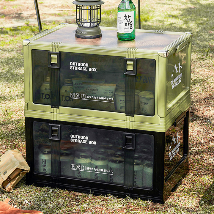 Modern Minimalist PP&amp;TPE MDF Foldable Stackable Space-Saving Rectangular 2-Tier Storage Cabinet For Outdoor Patio