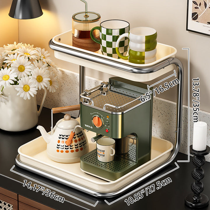 Modern Minimalist Carbon Steel Space-Saving Cup Holder Organizer Storage Shelf 2-Tier For Entryway &amp; Living Room