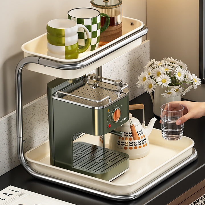 Modern Minimalist Carbon Steel Space-Saving Cup Holder Organizer Storage Shelf 2-Tier For Entryway &amp; Living Room