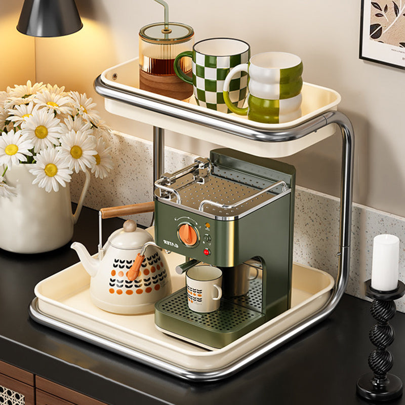 Modern Minimalist Carbon Steel Space-Saving Cup Holder Organizer Storage Shelf 2-Tier For Entryway &amp; Living Room
