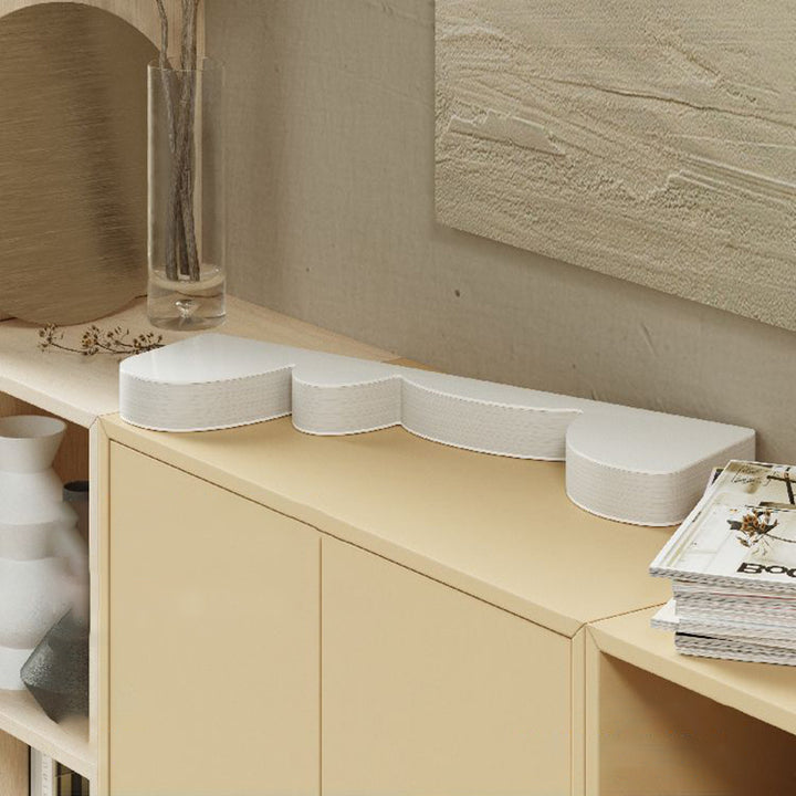 Modern Minimalist Kraft Paper Acrylic Iron Decorative Round Drum-Shaped Side Table 1-Tier For Bedroom &amp; Living Room