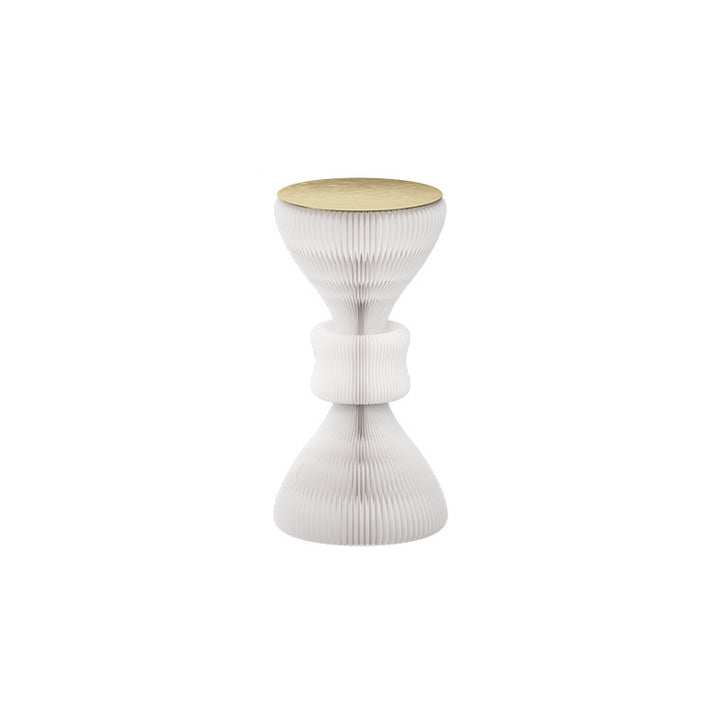 Modern Minimalist Kraft Paper Acrylic Iron Decorative Round Drum-Shaped Side Table 1-Tier For Bedroom &amp; Living Room