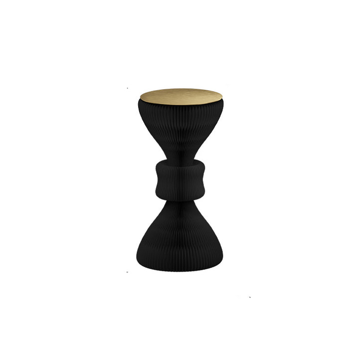 Modern Minimalist Kraft Paper Acrylic Iron Decorative Round Drum-Shaped Side Table 1-Tier For Bedroom &amp; Living Room