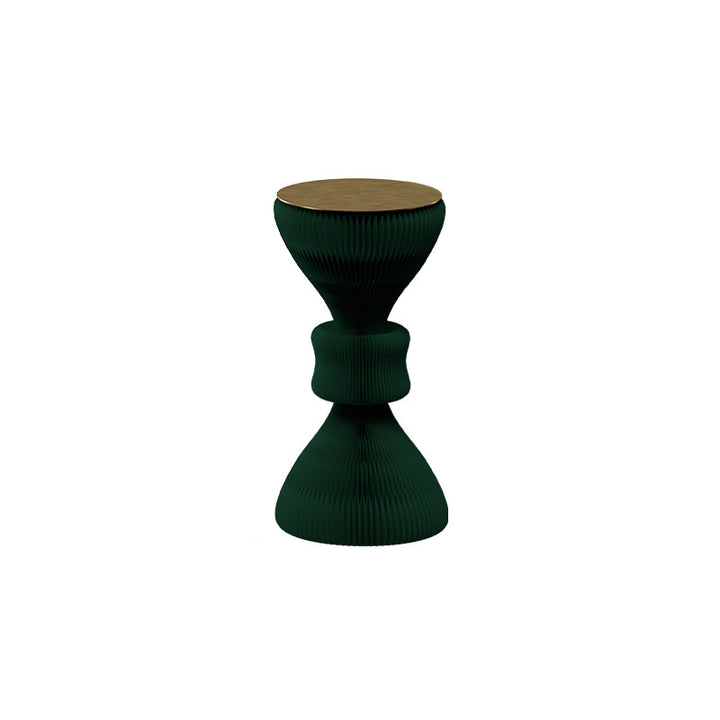 Modern Minimalist Kraft Paper Acrylic Iron Decorative Round Drum-Shaped Side Table 1-Tier For Bedroom &amp; Living Room