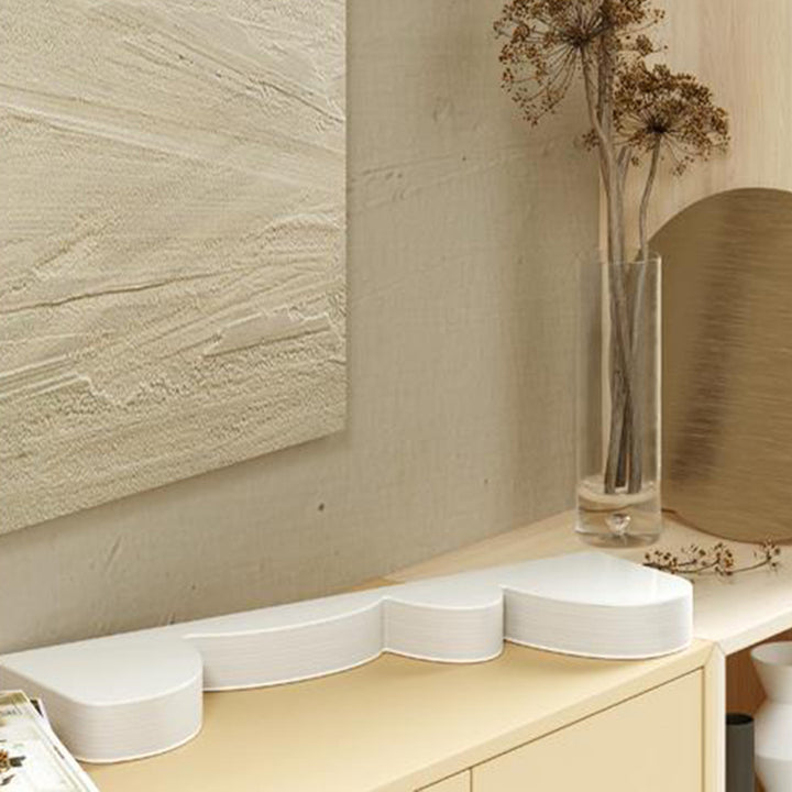 Modern Minimalist Kraft Paper Acrylic Iron Decorative Round Drum-Shaped Side Table 1-Tier For Bedroom &amp; Living Room