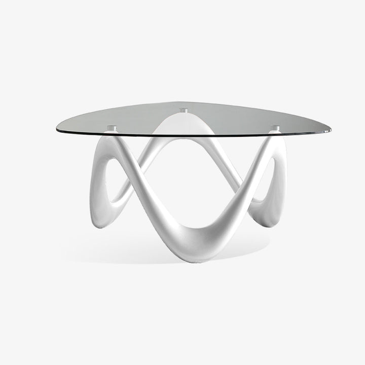 Modern Minimalist Tempered Glass ABS With Irregular Legs Triangular Coffee Table 1-Tier Coffee Table For Living Room