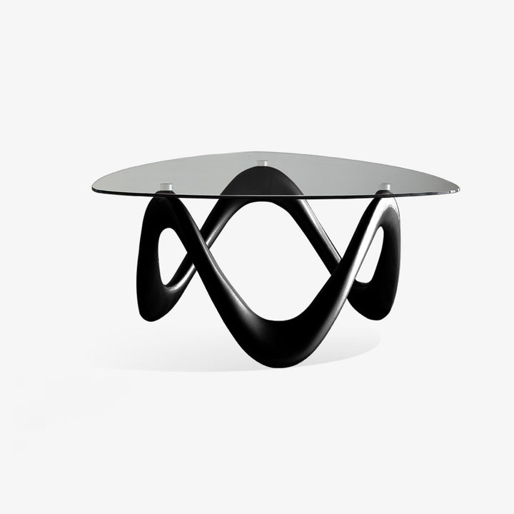 Modern Minimalist Tempered Glass ABS With Irregular Legs Triangular Coffee Table 1-Tier Coffee Table For Living Room