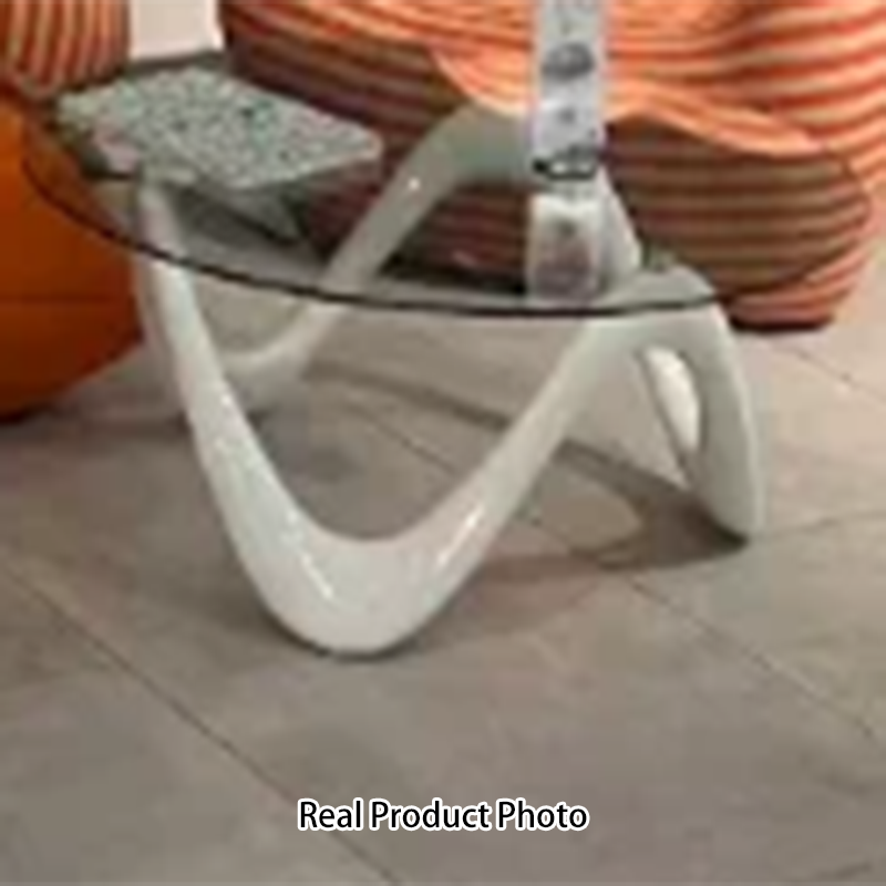 Modern Minimalist Tempered Glass ABS With Irregular Legs Triangular Coffee Table 1-Tier Coffee Table For Living Room