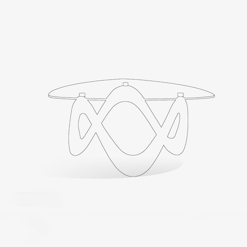 Modern Minimalist Tempered Glass ABS With Irregular Legs Triangular Coffee Table 1-Tier Coffee Table For Living Room