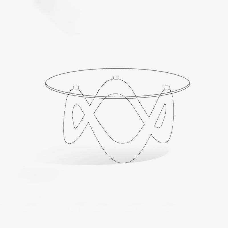 Modern Minimalist Tempered Glass ABS With Irregular Legs Triangular Coffee Table 1-Tier Coffee Table For Living Room
