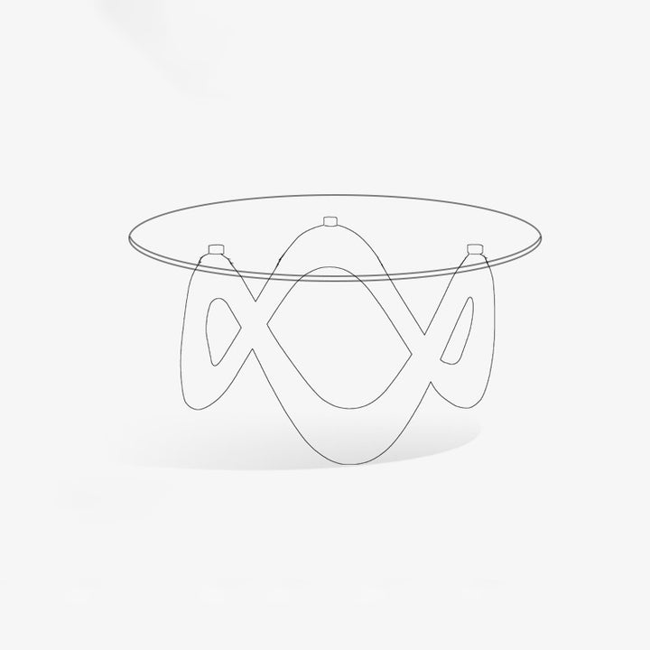 Modern Minimalist Tempered Glass ABS With Irregular Legs Triangular Coffee Table 1-Tier Coffee Table For Living Room