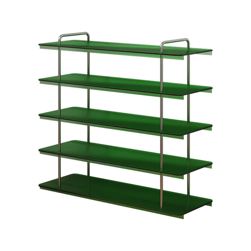 Modern Minimalist Acrylic Stainless Steel Rectangular Space-Saving Decorative Shoe Storage 5-Tier For Entryway