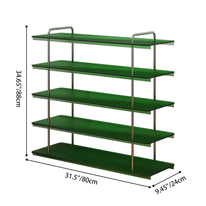 Modern Minimalist Acrylic Stainless Steel Rectangular Space-Saving Decorative Shoe Storage 5-Tier For Entryway