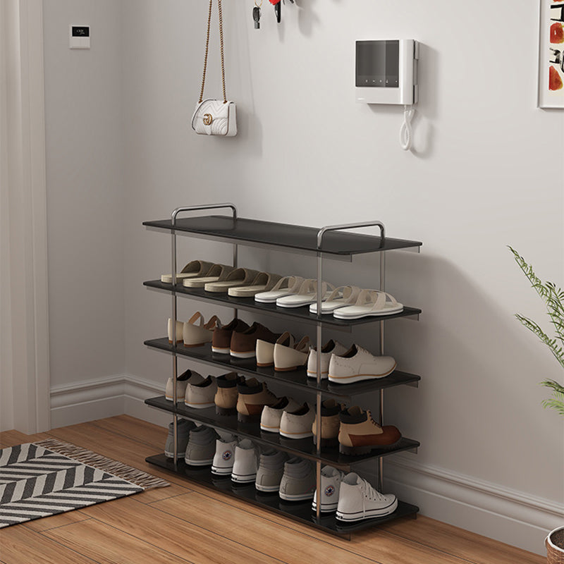 Modern Minimalist Acrylic Stainless Steel Rectangular Space-Saving Decorative Shoe Storage 5-Tier For Entryway