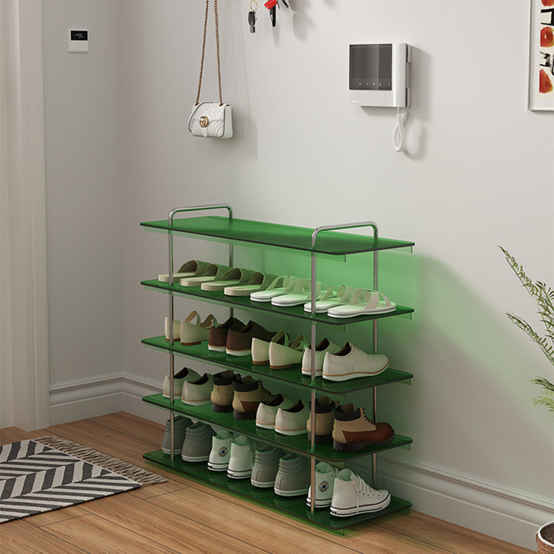 Modern Minimalist Acrylic Stainless Steel Rectangular Space-Saving Decorative Shoe Storage 5-Tier For Entryway