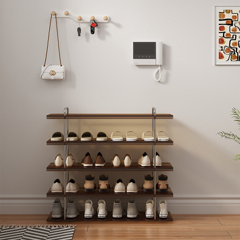 Modern Minimalist Acrylic Stainless Steel Rectangular Space-Saving Decorative Shoe Storage 5-Tier For Entryway