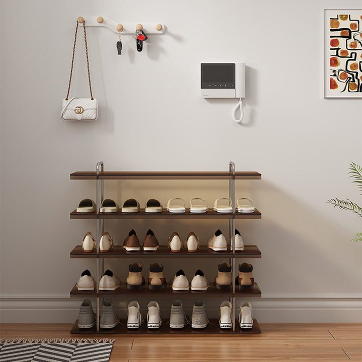 Modern Minimalist Acrylic Stainless Steel Rectangular Space-Saving Decorative Shoe Storage 5-Tier For Entryway