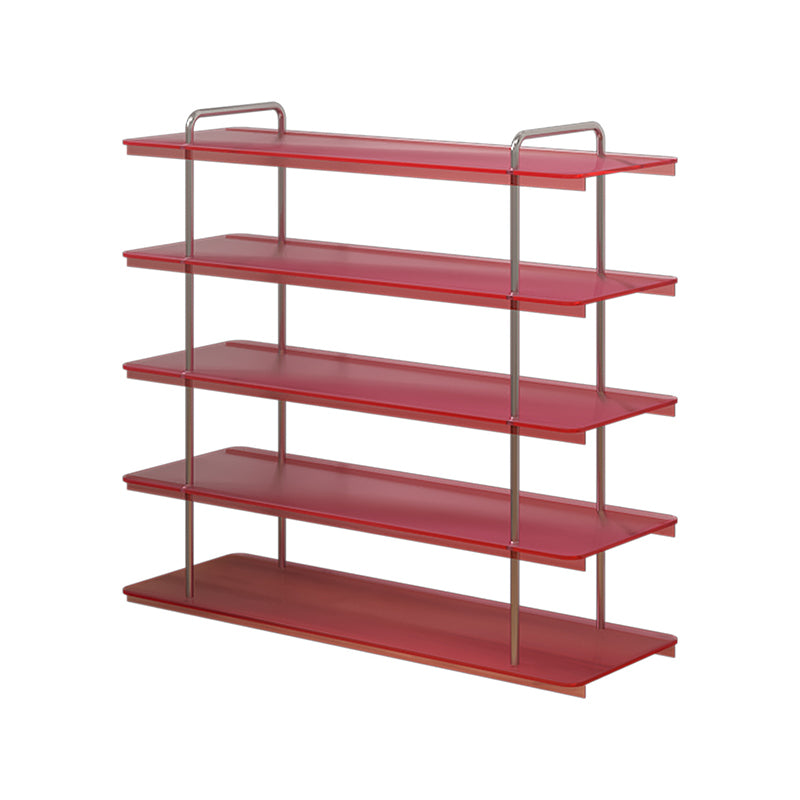 Modern Minimalist Acrylic Stainless Steel Rectangular Space-Saving Decorative Shoe Storage 5-Tier For Entryway