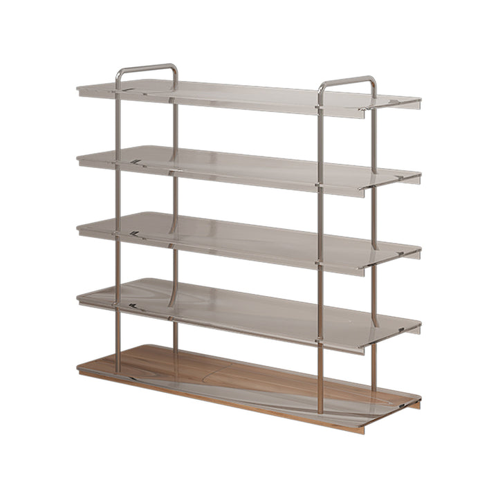 Modern Minimalist Acrylic Stainless Steel Rectangular Space-Saving Decorative Shoe Storage 5-Tier For Entryway