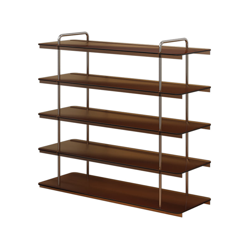Modern Minimalist Acrylic Stainless Steel Rectangular Space-Saving Decorative Shoe Storage 5-Tier For Entryway