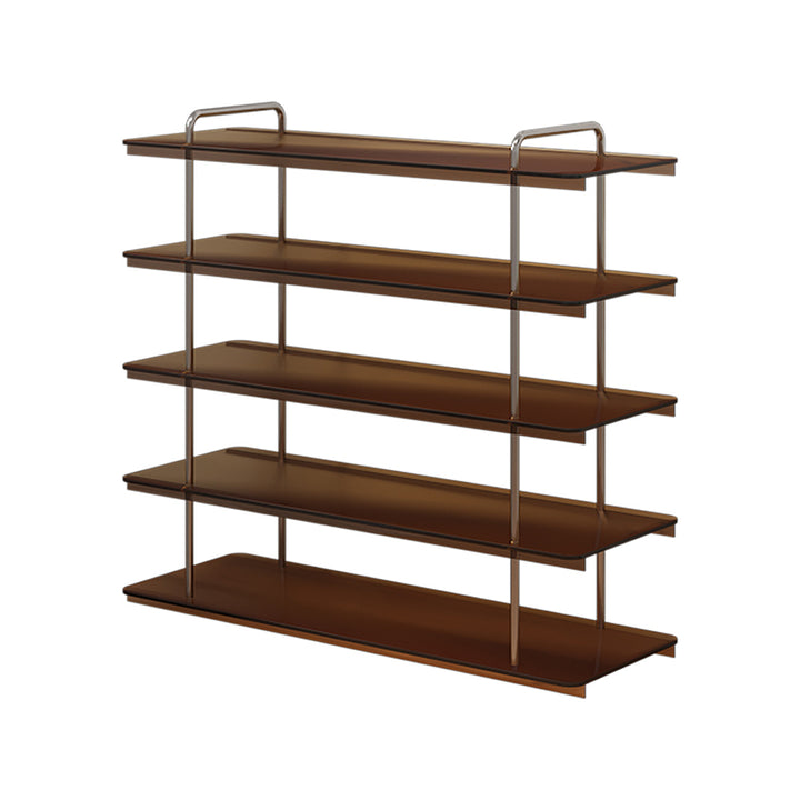 Modern Minimalist Acrylic Stainless Steel Rectangular Space-Saving Decorative Shoe Storage 5-Tier For Entryway