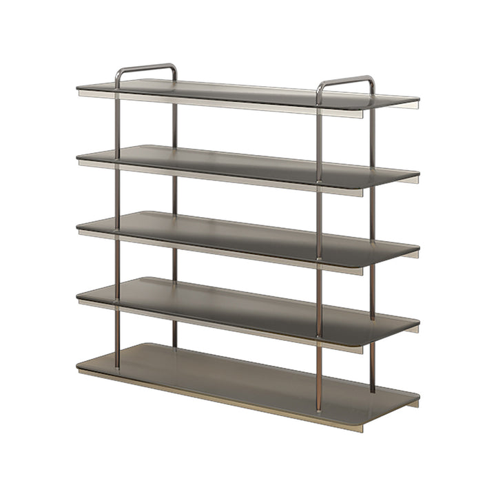 Modern Minimalist Acrylic Stainless Steel Rectangular Space-Saving Decorative Shoe Storage 5-Tier For Entryway
