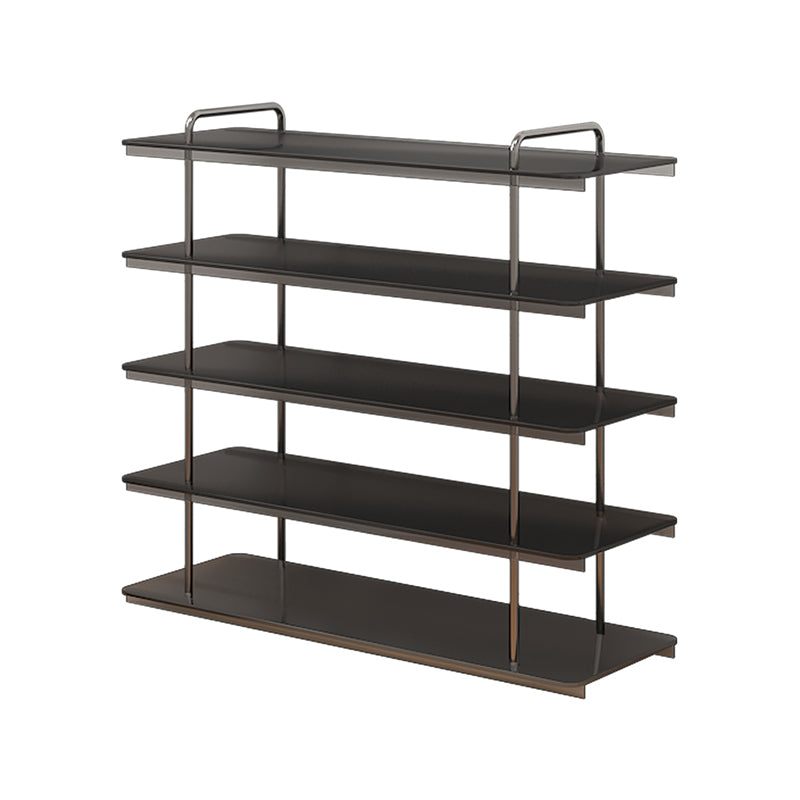 Modern Minimalist Acrylic Stainless Steel Rectangular Space-Saving Decorative Shoe Storage 5-Tier For Entryway