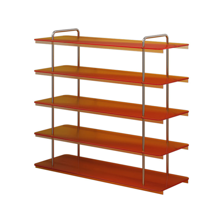 Modern Minimalist Acrylic Stainless Steel Rectangular Space-Saving Decorative Shoe Storage 5-Tier For Entryway