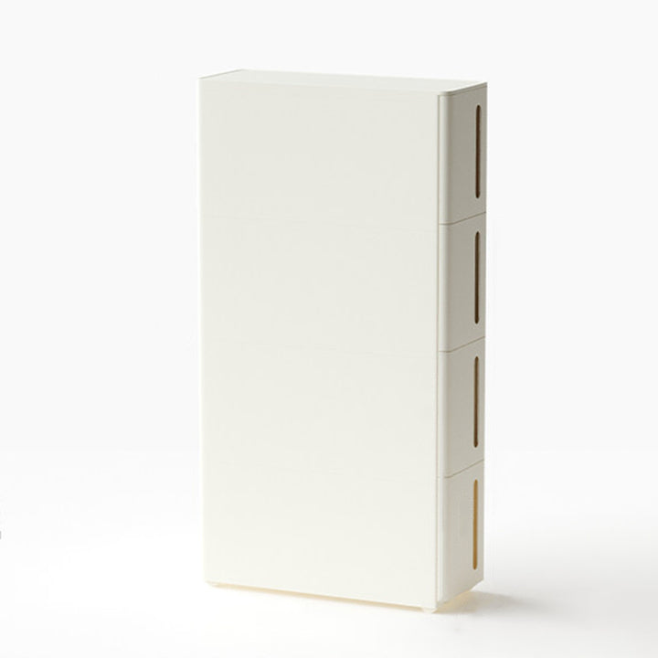 Modern Minimalist PP Plastic Slim Rolling Space-Saving Lightweight Storage Cabinet 4-Tier For Living Room