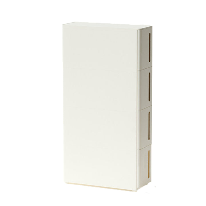 Modern Minimalist PP Plastic Slim Rolling Space-Saving Lightweight Storage Cabinet 4-Tier For Living Room