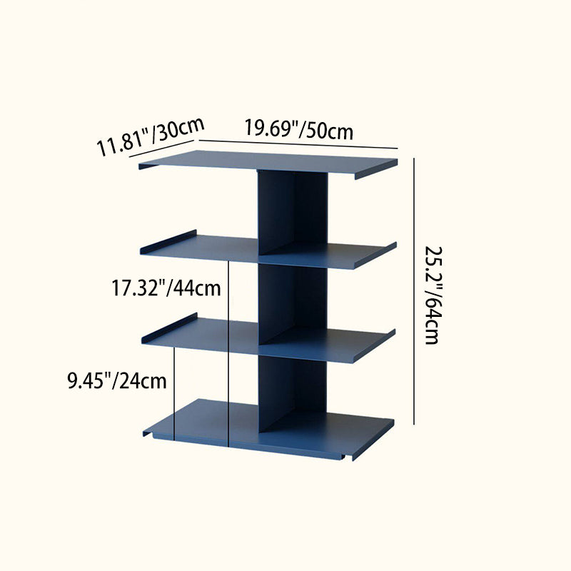 Modern Minimalist Cold-Rolled Steel Rectangular Space-Saving Decorative Movable 4-Tier Shoe Storage For Entryway &amp; Living Room