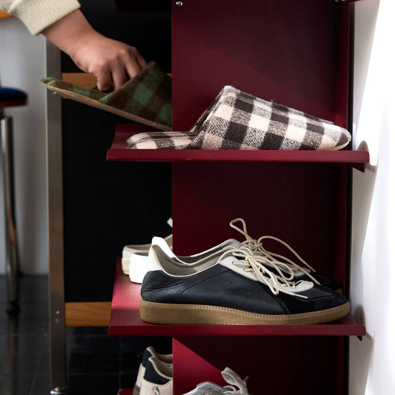 Modern Minimalist Cold-Rolled Steel Rectangular Space-Saving Decorative Movable 4-Tier Shoe Storage For Entryway &amp; Living Room